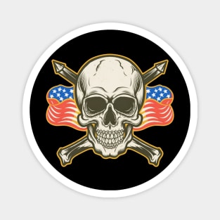 Vintage Death or Glory Skull Tattoo Magnet